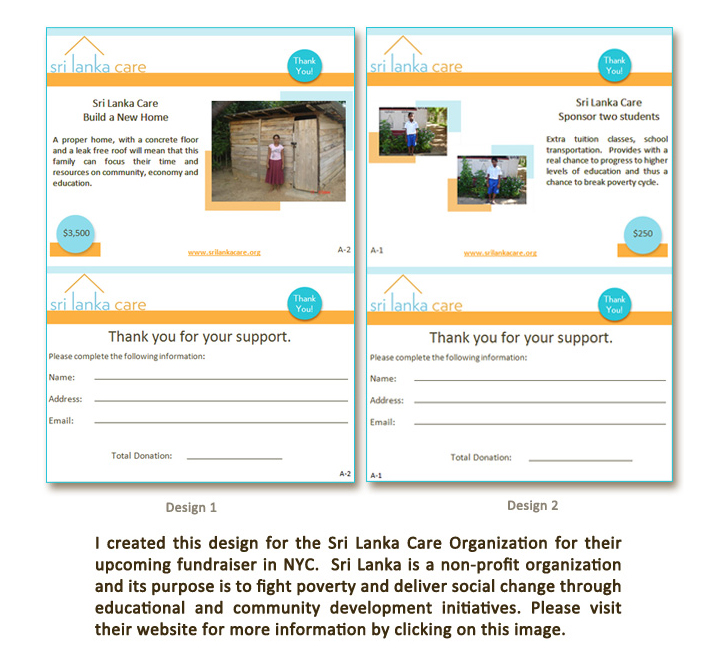 Sri Lanka Care, Non-Profit, Brochure